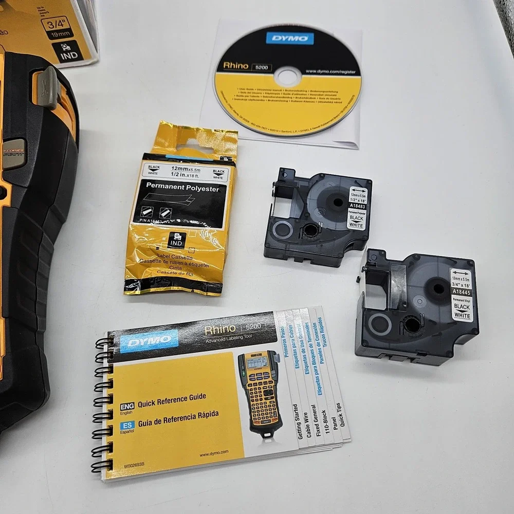 DYMO Rhino 5200 Industrial Label Maker ANSI/TIA-606-A Cable Heavy-Duty Labeling